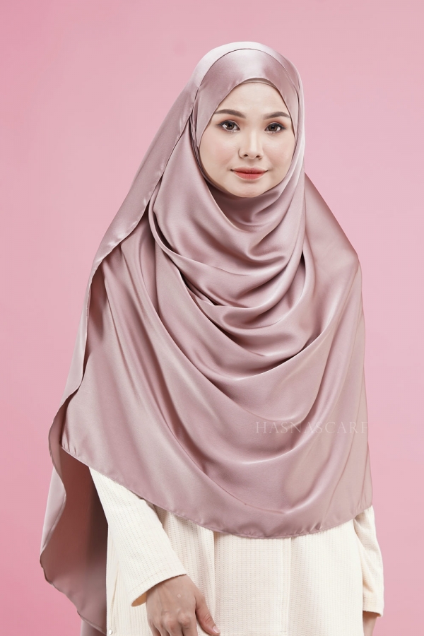 Hasna Shawl Satin Silk Plain - Rosemary Hasna Shawl Satin Silk Plain - Rosemary